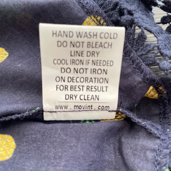 MO:VINT Size Large Blue Pineapple Print Spaghetti Strap Tank Top 100% Cotton - Picture 5 of 6